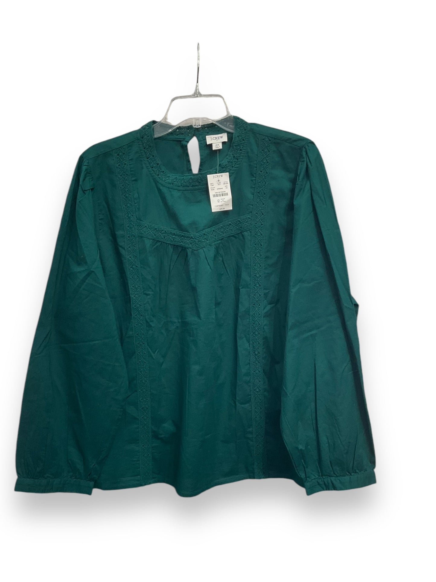 Top Long Sleeve By J. Crew In Green, Size: 2x