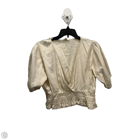 Top Short Sleeve By Sim & Sam In Cream, Size: Xl
