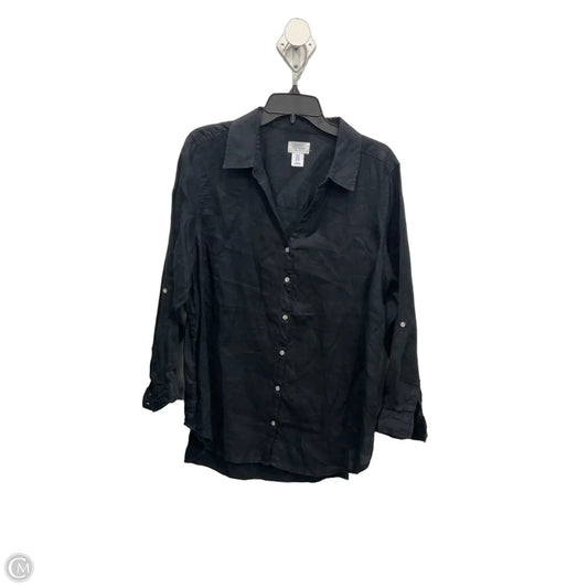 Blouse Long Sleeve By Sigrid Olsen In Black, Size: 1x