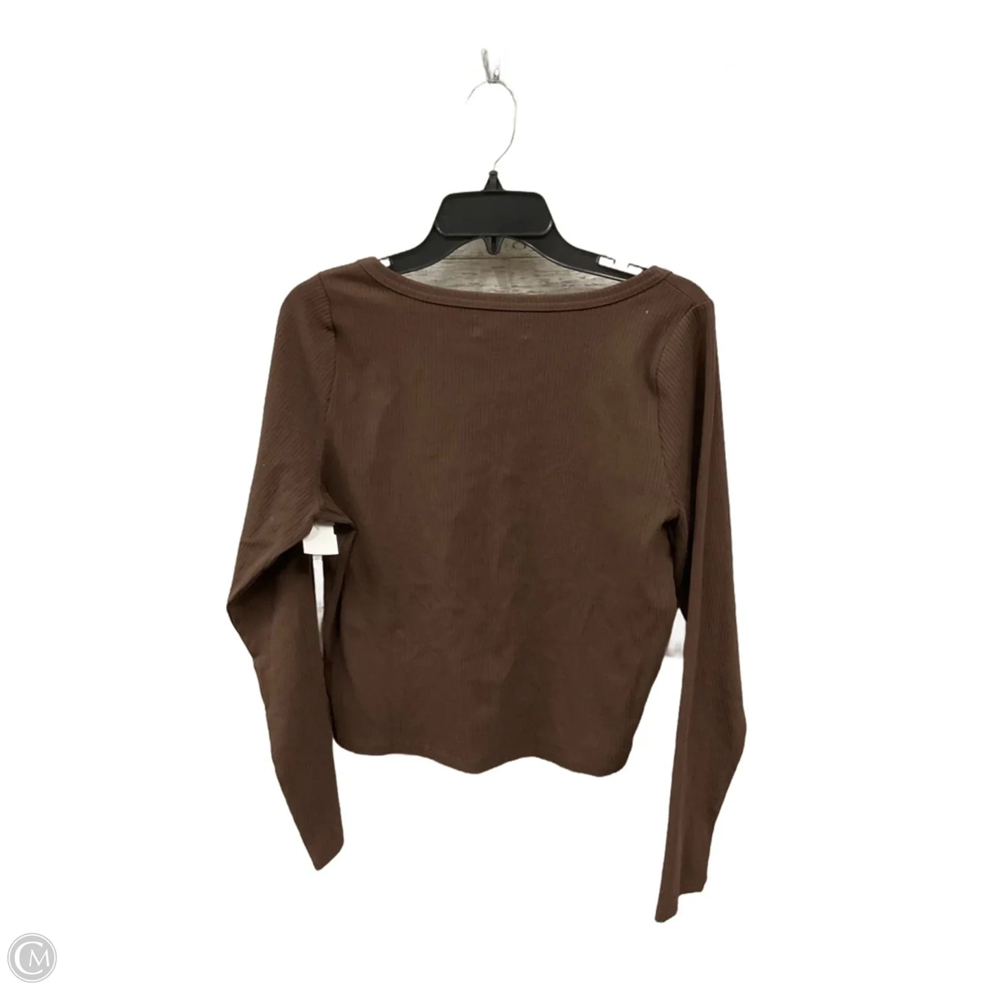 Top Long Sleeve Basic By Madewell In Brown, Size: Xl