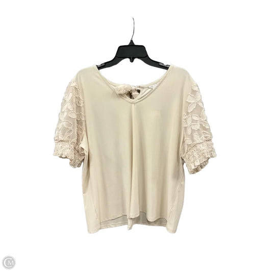 Top Short Sleeve By Cato In Cream, Size: Xl