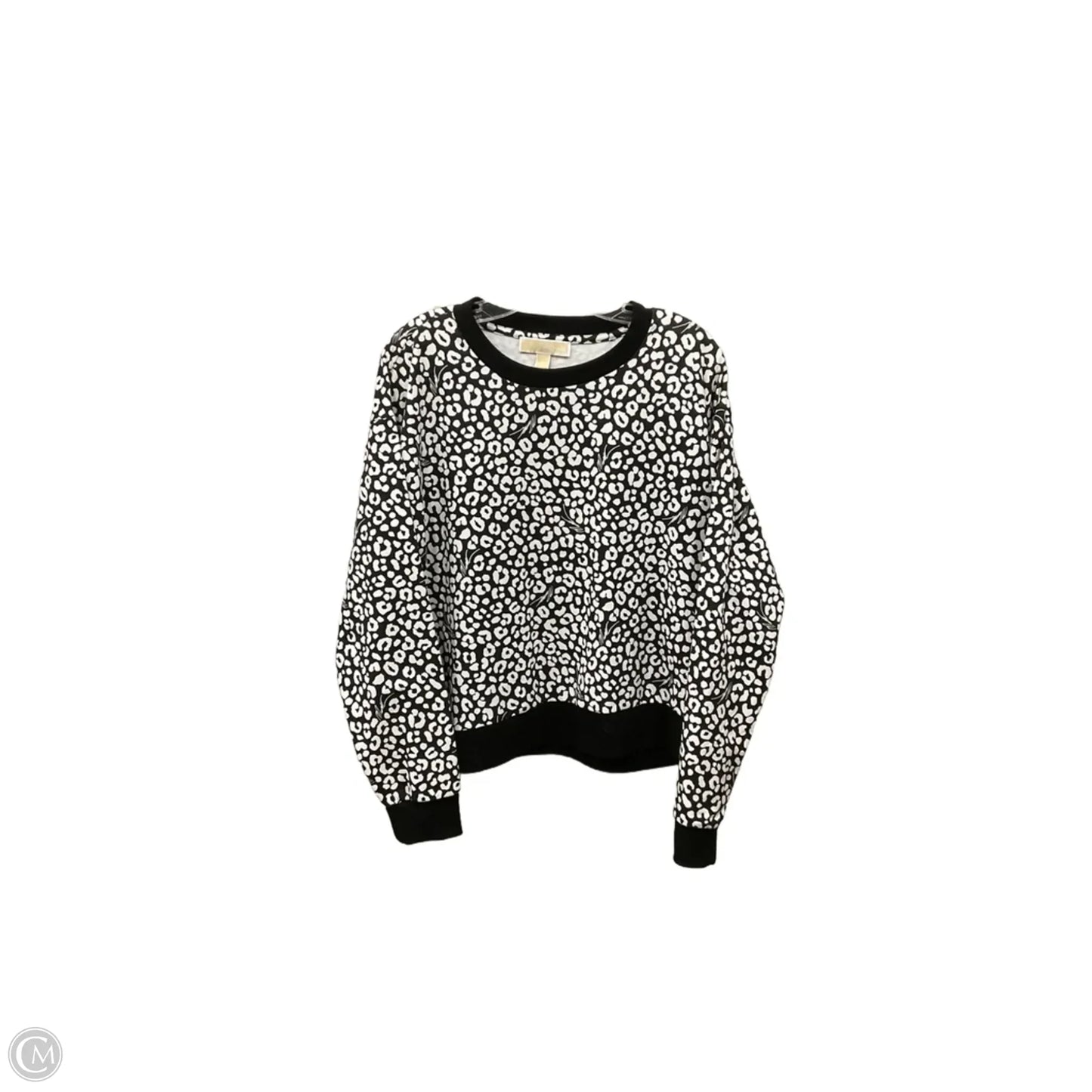 Top Long Sleeve By Michael By Michael Kors In Black & White, Size: L