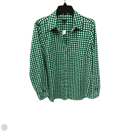 Blouse Long Sleeve By Ann Taylor In Green, Size: L