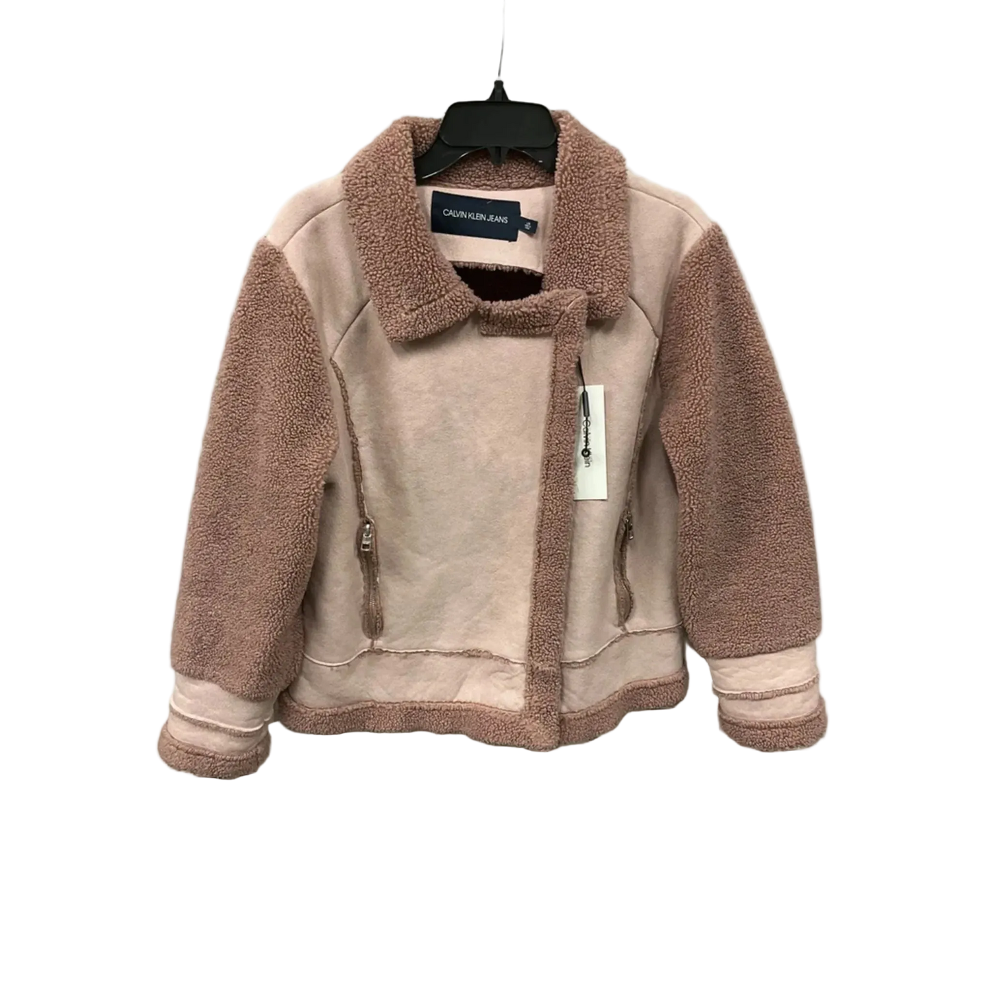 Coat Faux Fur & Sherpa By Calvin Klein In Pink, Size: L