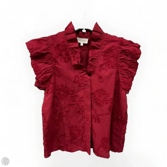 Blouse Short Sleeve By Entro In Red, Size: M