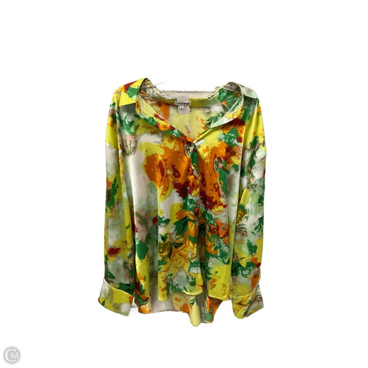 Blouse Long Sleeve By Fashion Nova In Multi-colored, Size: 3x