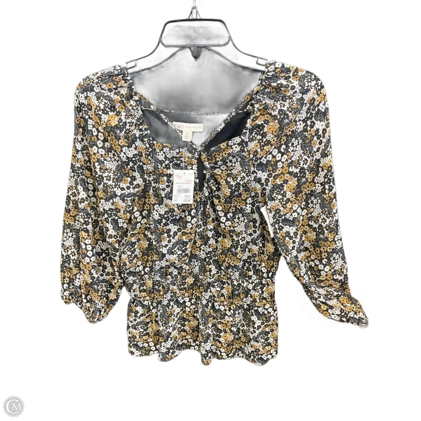 Top Long Sleeve By Cato In Floral Print, Size: Xs