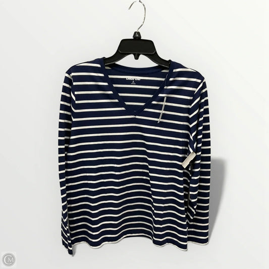 Top Long Sleeve Basic By Lands End In Striped Pattern, Size: M
