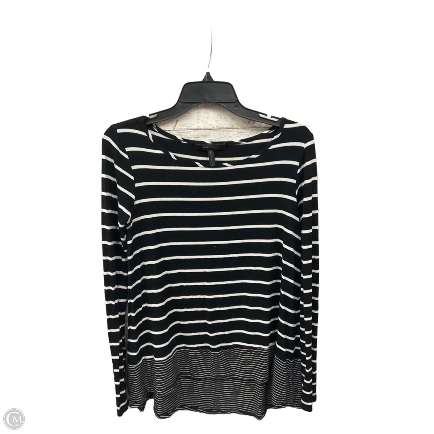 Top Long Sleeve Basic By Bcbgmaxazria In Striped Pattern, Size: S