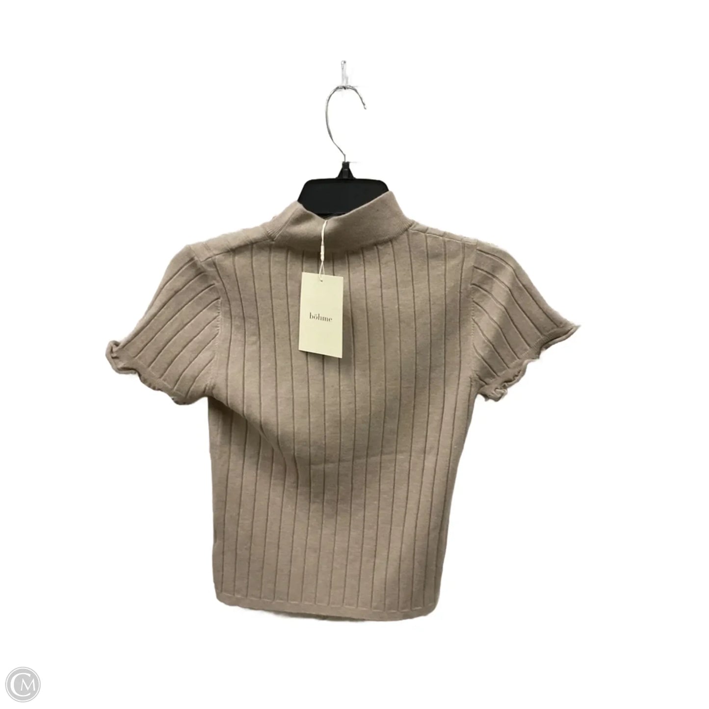 Top Short Sleeve By Bohme In Tan, Size: S