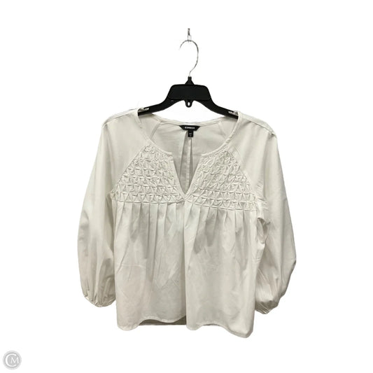 Top 3/4 Sleeve By Express In White, Size: M
