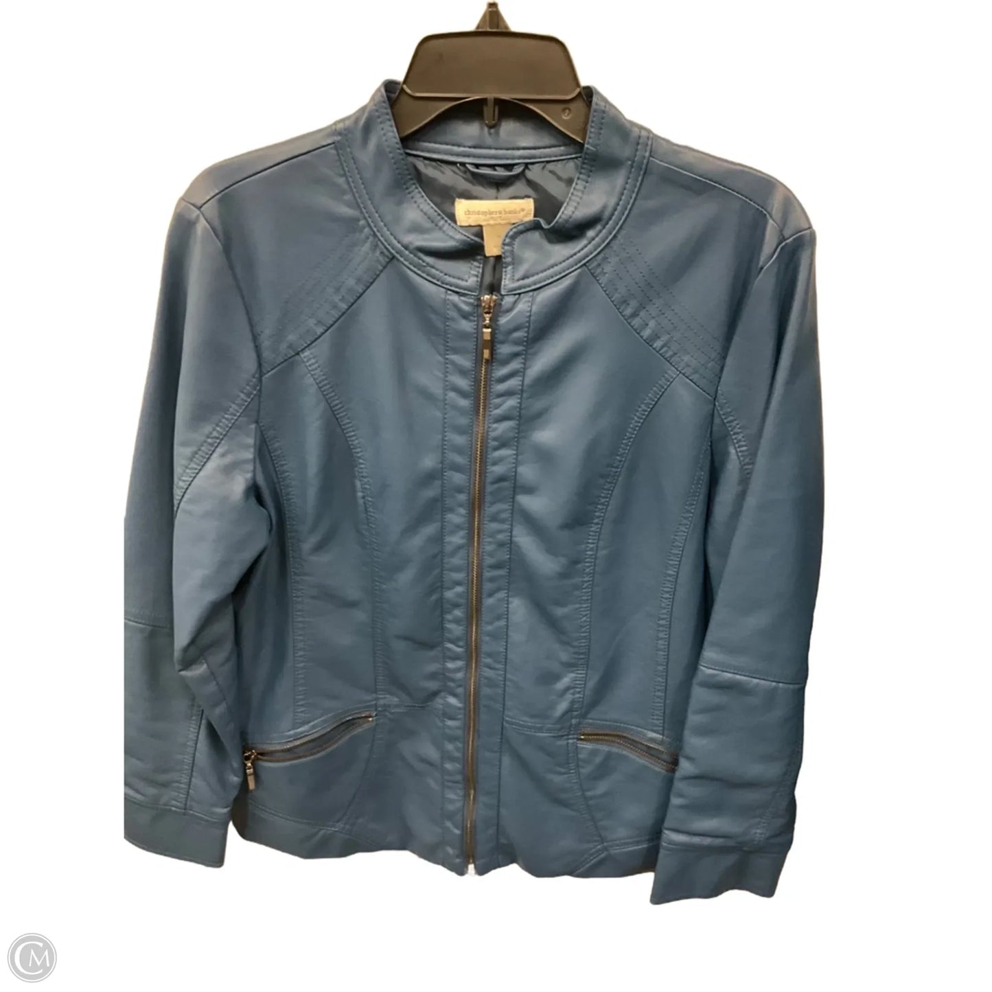 Jacket Faux Fur & Sherpa By Christopher And Banks In Blue, Size: M