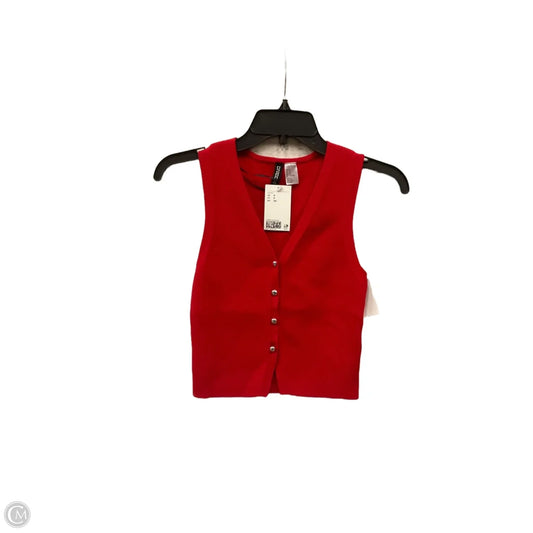 Top Sleeveless By H&m In Red, Size: S
