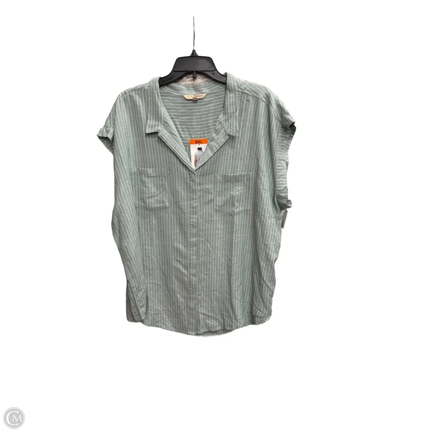 Blouse Short Sleeve By Jachs Girlfirend In Green, Size: Xxl