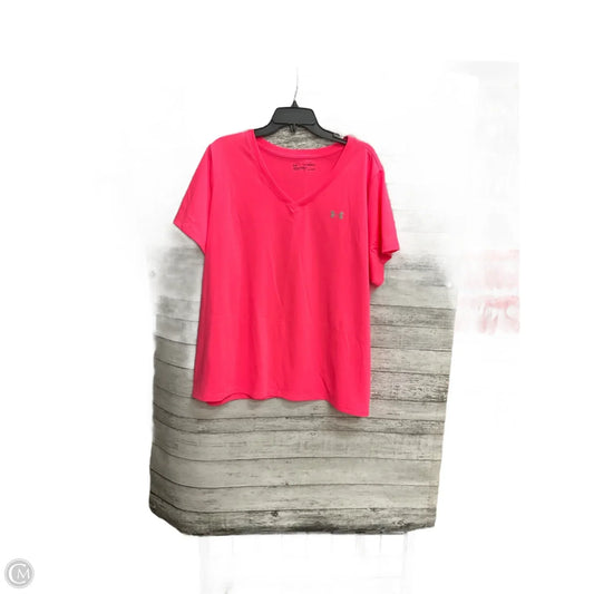 Athletic Top Short Sleeve By Under Armour In Pink, Size: 2x