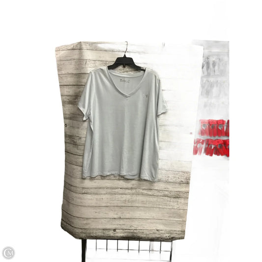 Athletic Top Short Sleeve By Under Armour In Grey, Size: 1x