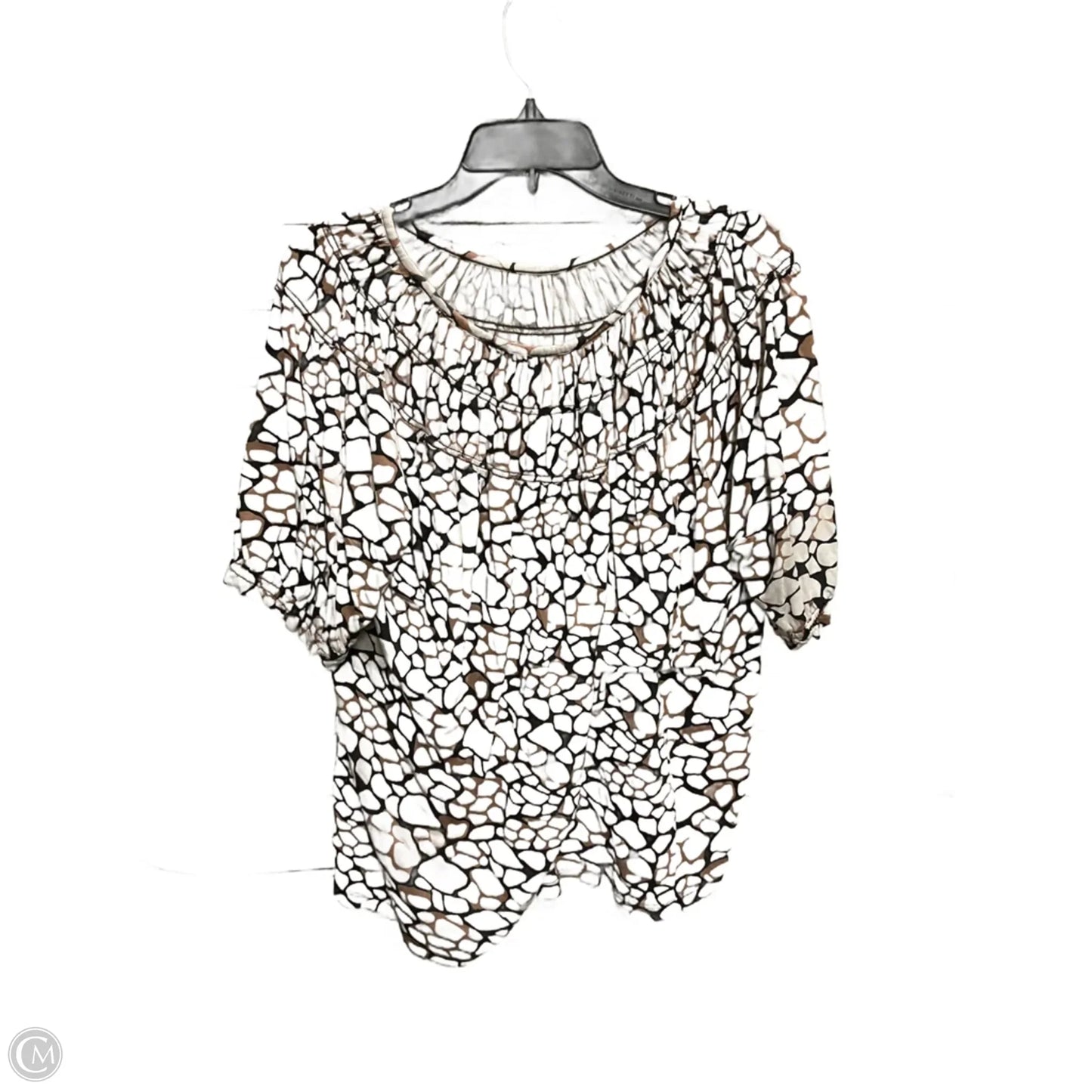 Top Short Sleeve By Loft In Cream, Size: L