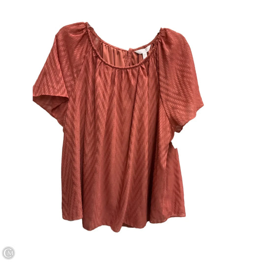 Top Short Sleeve By Lc Lauren Conrad In Pink, Size: 1x