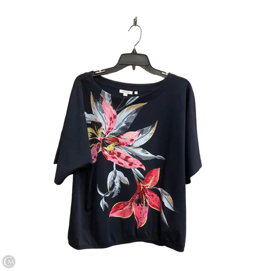 Top Short Sleeve By Chicos In Navy, Size: 3x