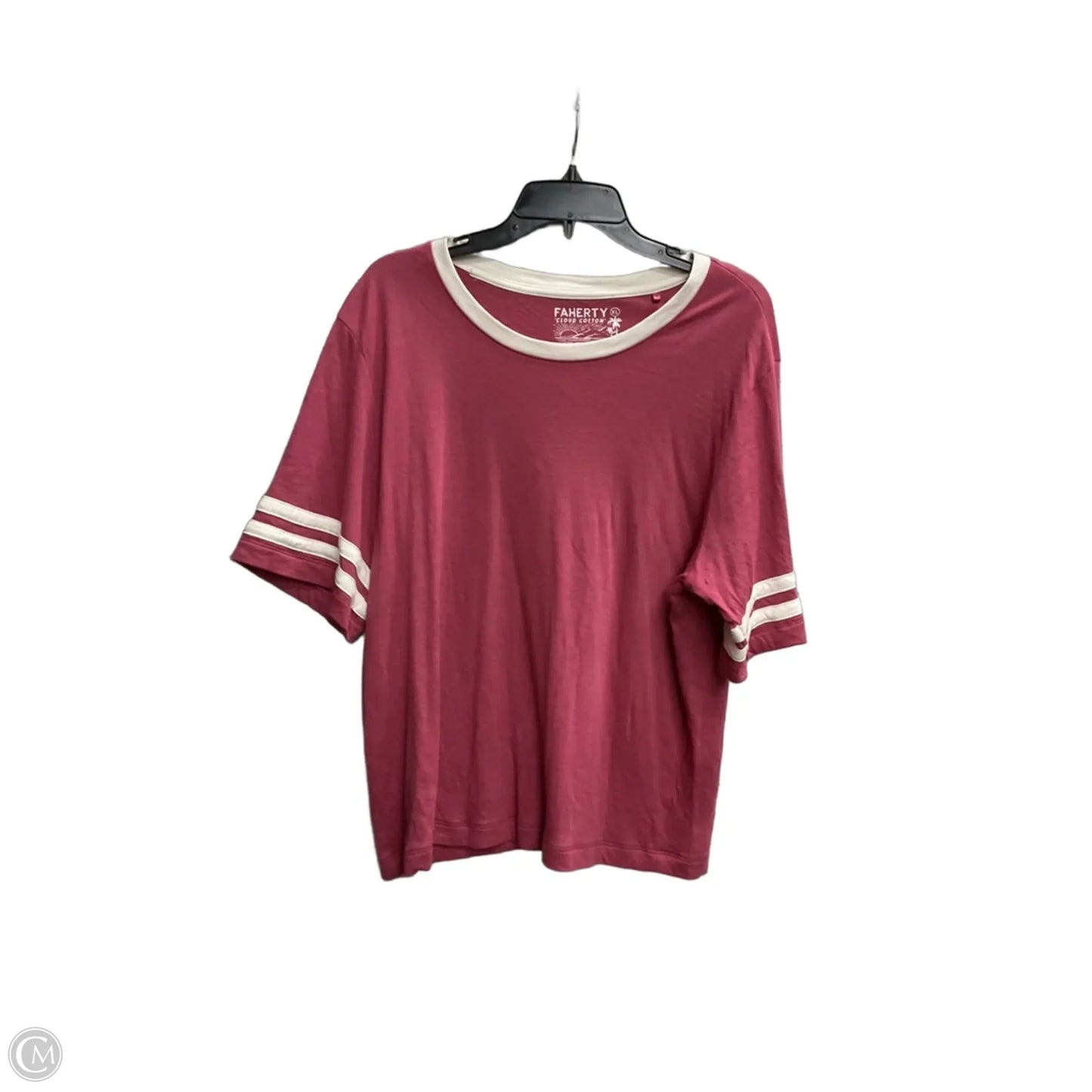 Top Short Sleeve By Faherty In Pink, Size: Xl