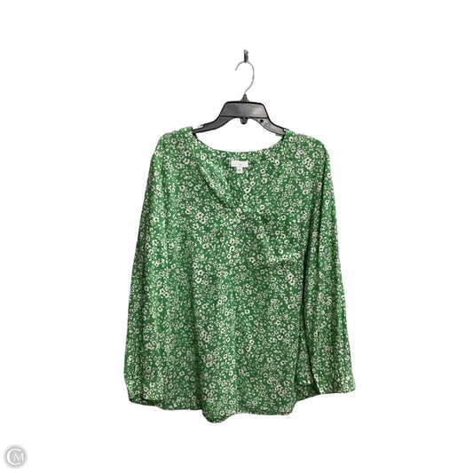 Top Long Sleeve By J. Jill In Green, Size: Xl