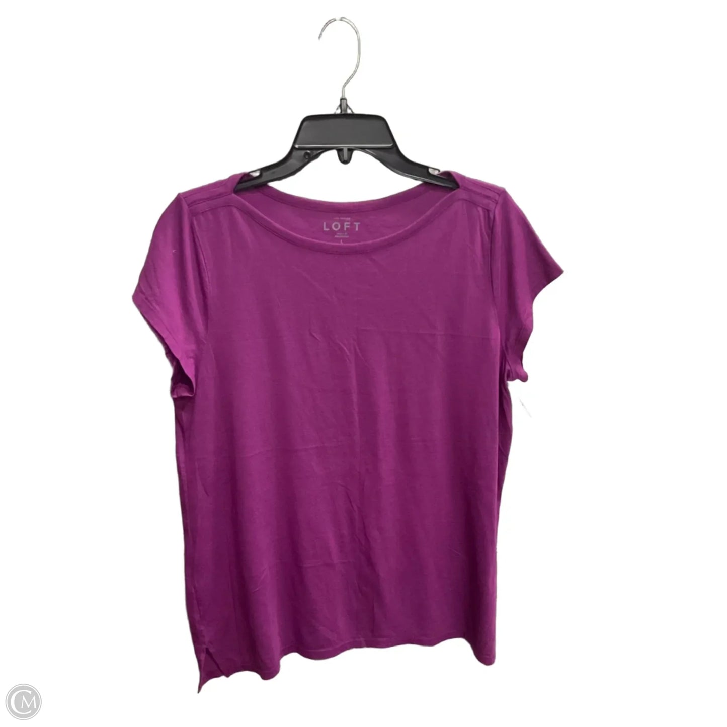 Top Short Sleeve Basic By Loft In Purple, Size: L