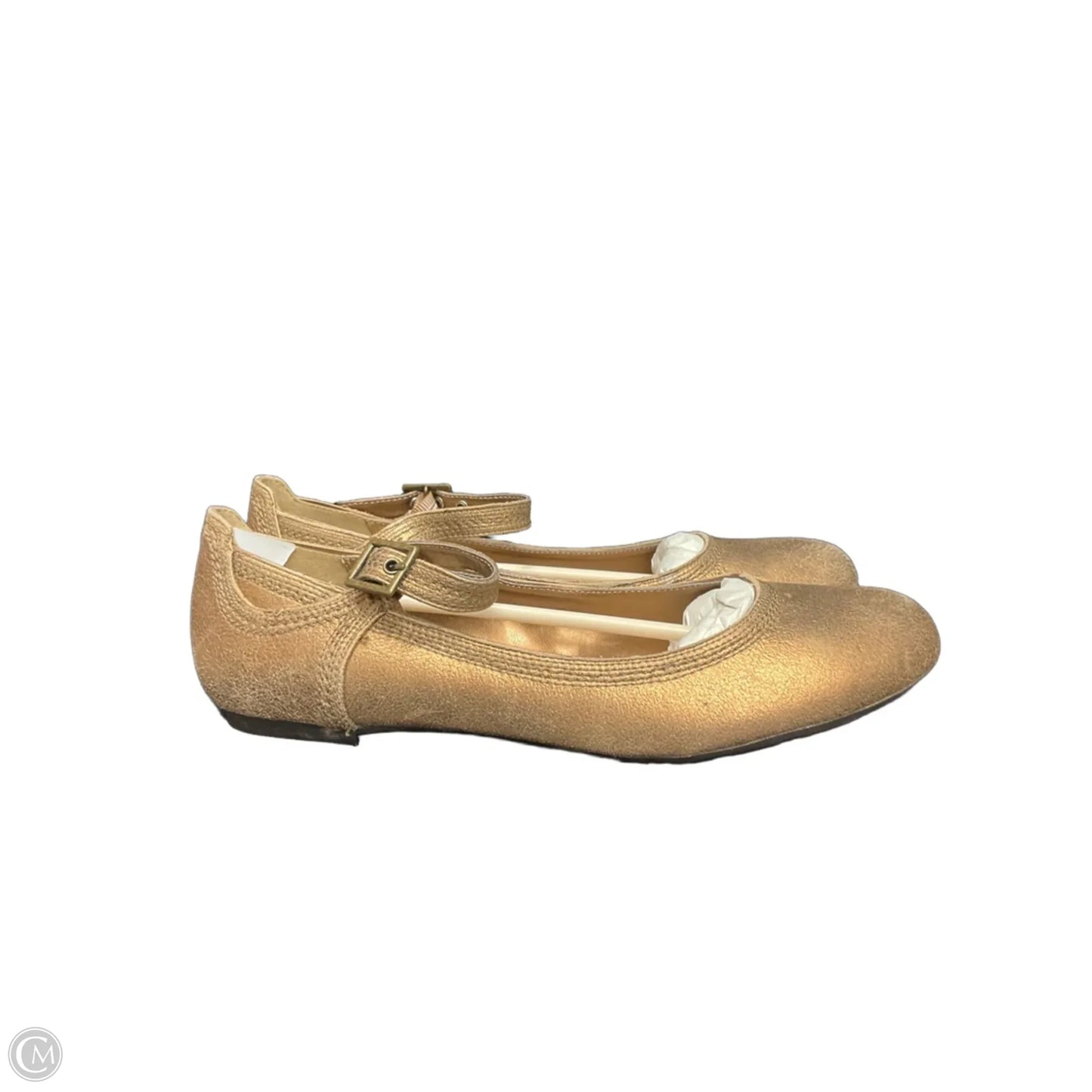 Shoes Flats By Simply Vera In Gold, Size: 9