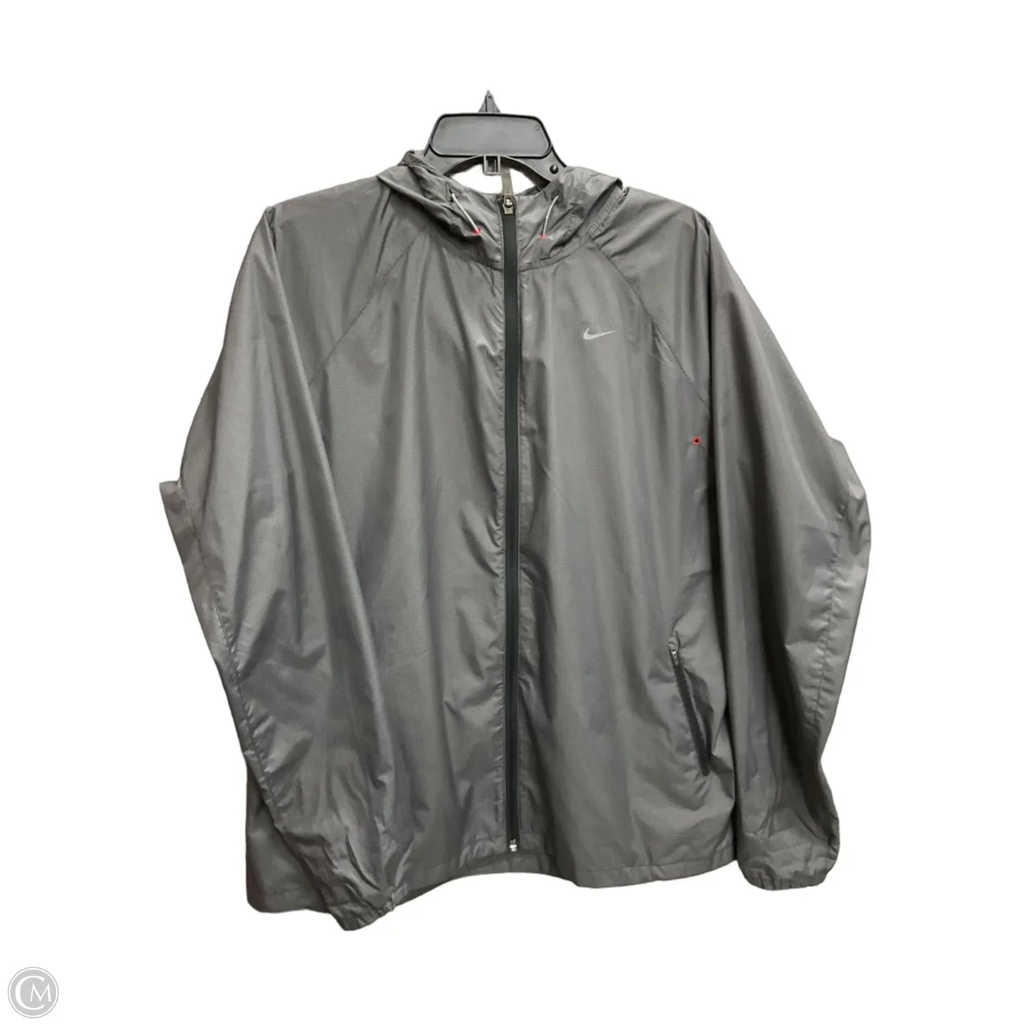 Jacket Windbreaker By Nike Apparel In Grey, Size: Xl