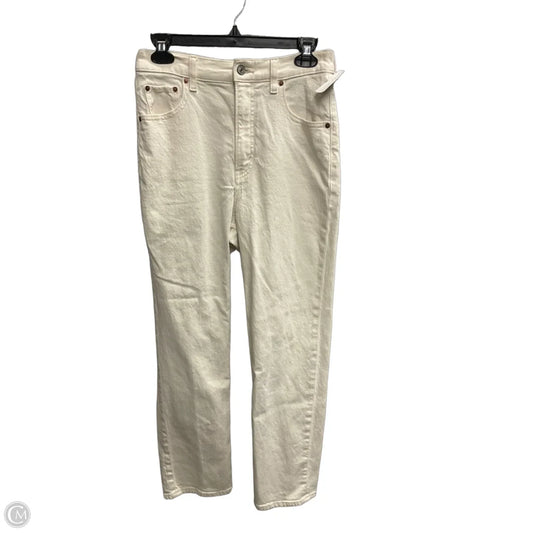 Jeans Straight By Abercrombie And Fitch In White Denim, Size: 6