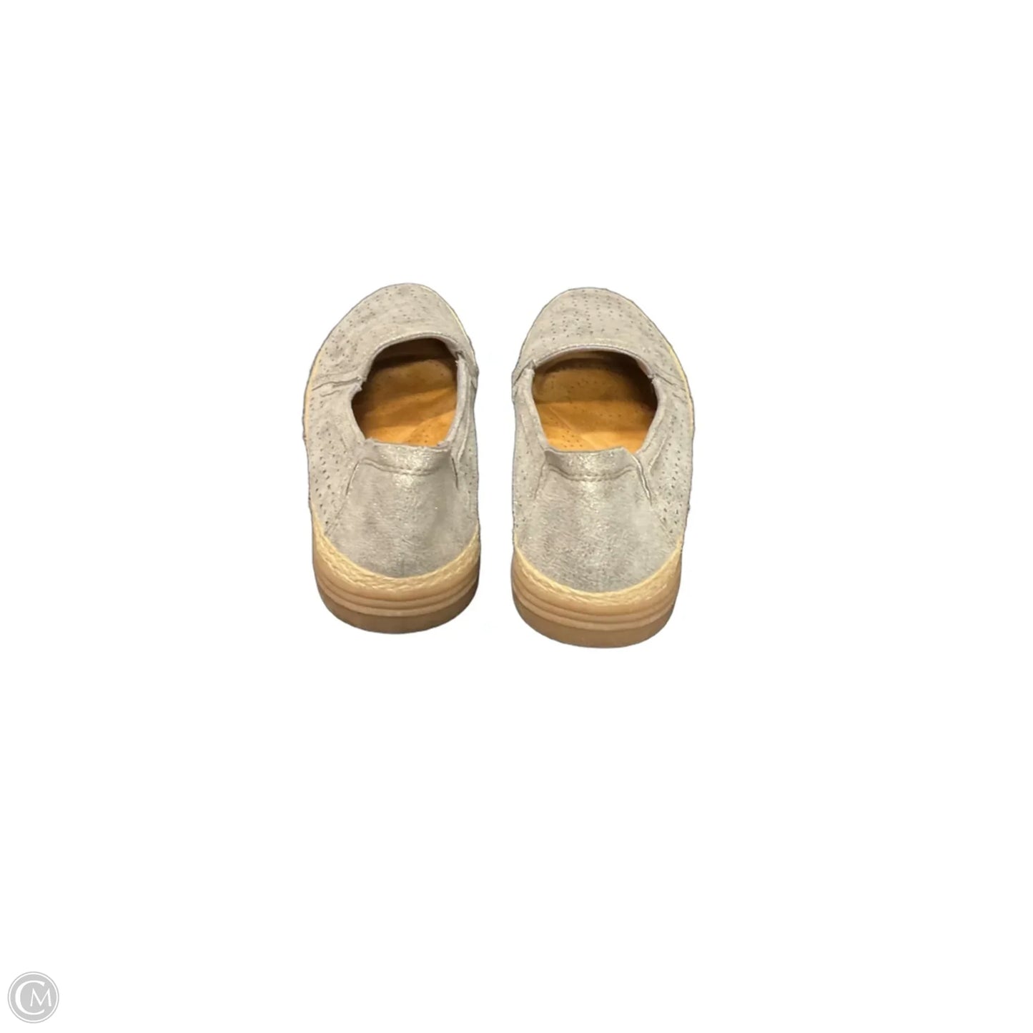 Shoes Flats By Clarks In Silver, Size: 6.5