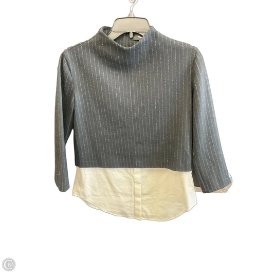 Top Long Sleeve By Theory In Grey, Size: S