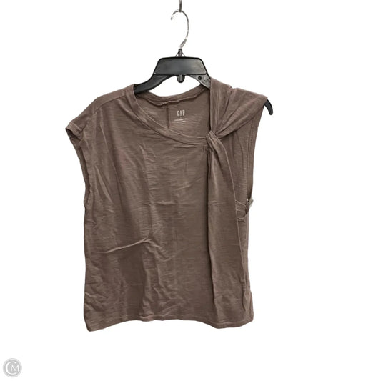 Top Short Sleeve Basic By Gap In Taupe, Size: L