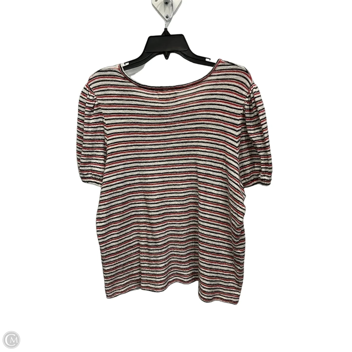 Top Short Sleeve By Madewell In Striped Pattern, Size: L