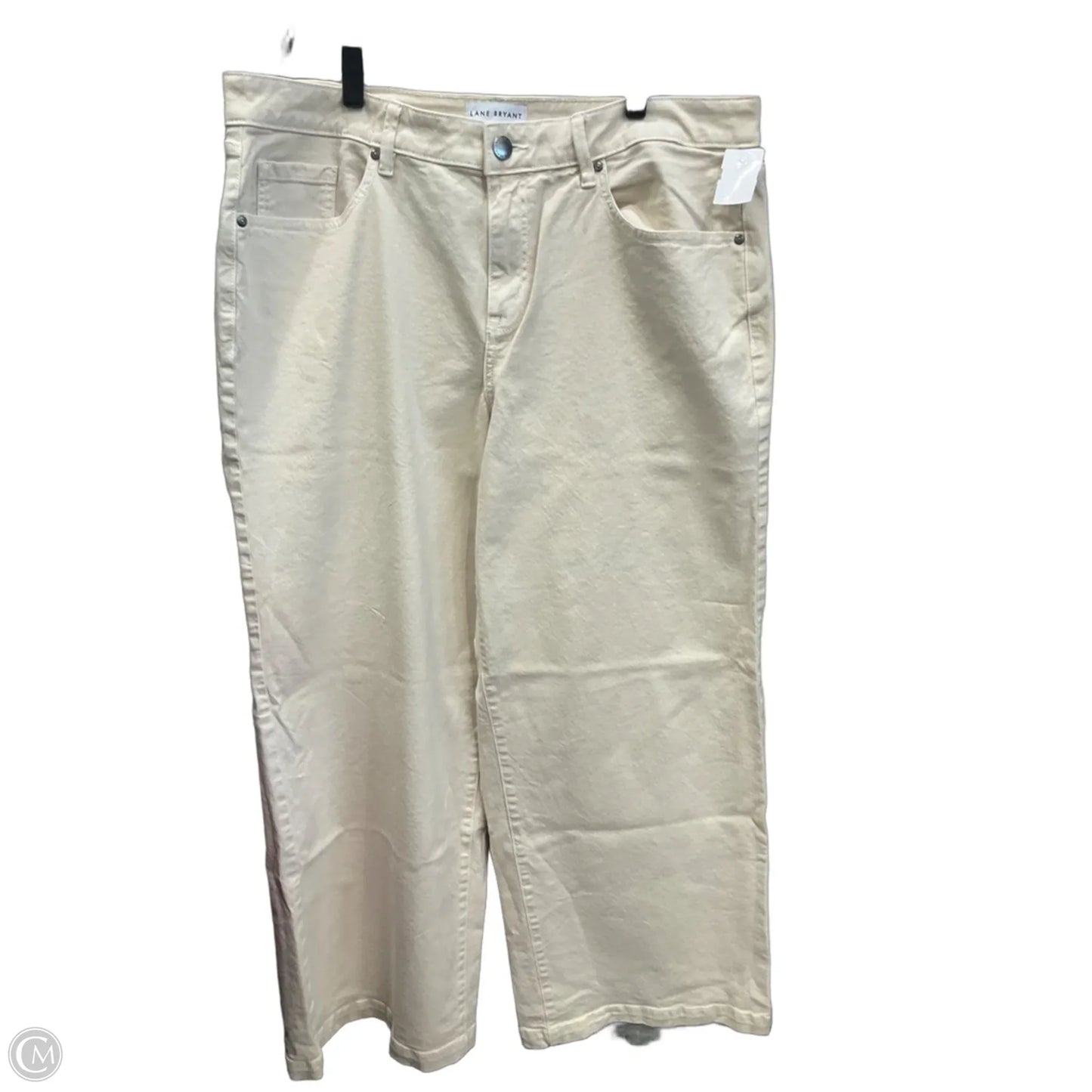 Jeans Wide Leg By Lane Bryant In Cream Denim, Size: 16