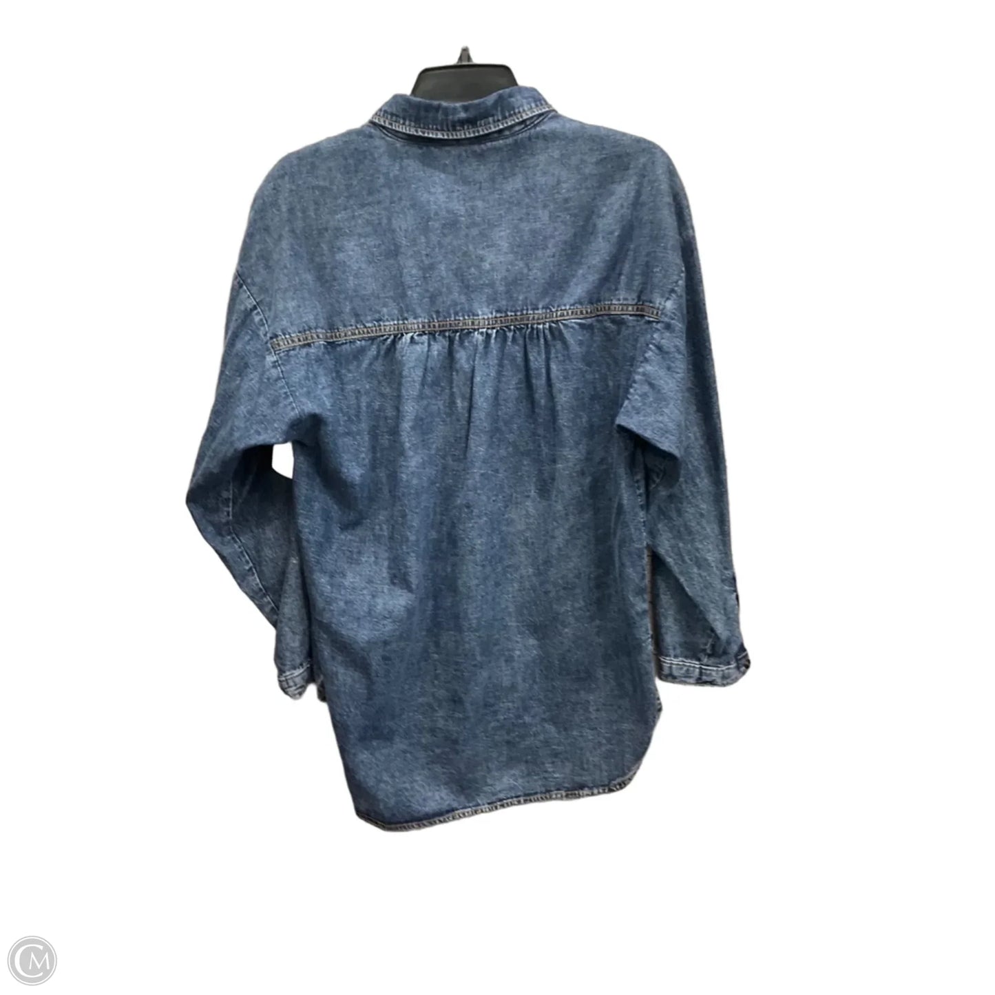 Blouse Long Sleeve By Pilcro In Blue, Size: Xs