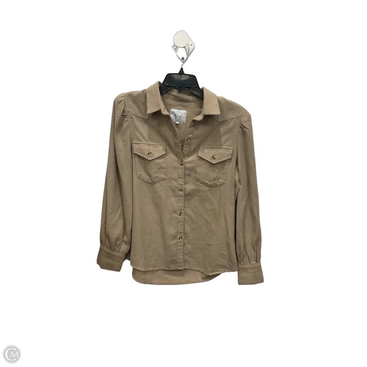 Blouse Long Sleeve By Rails In Tan, Size: S