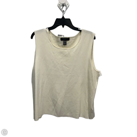 Top Sleeveless By Cable And Gauge In Cream, Size: 2x