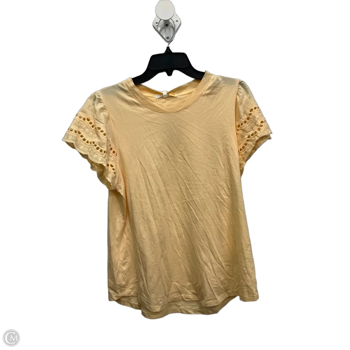 Top Short Sleeve By C And C In Yellow, Size: L