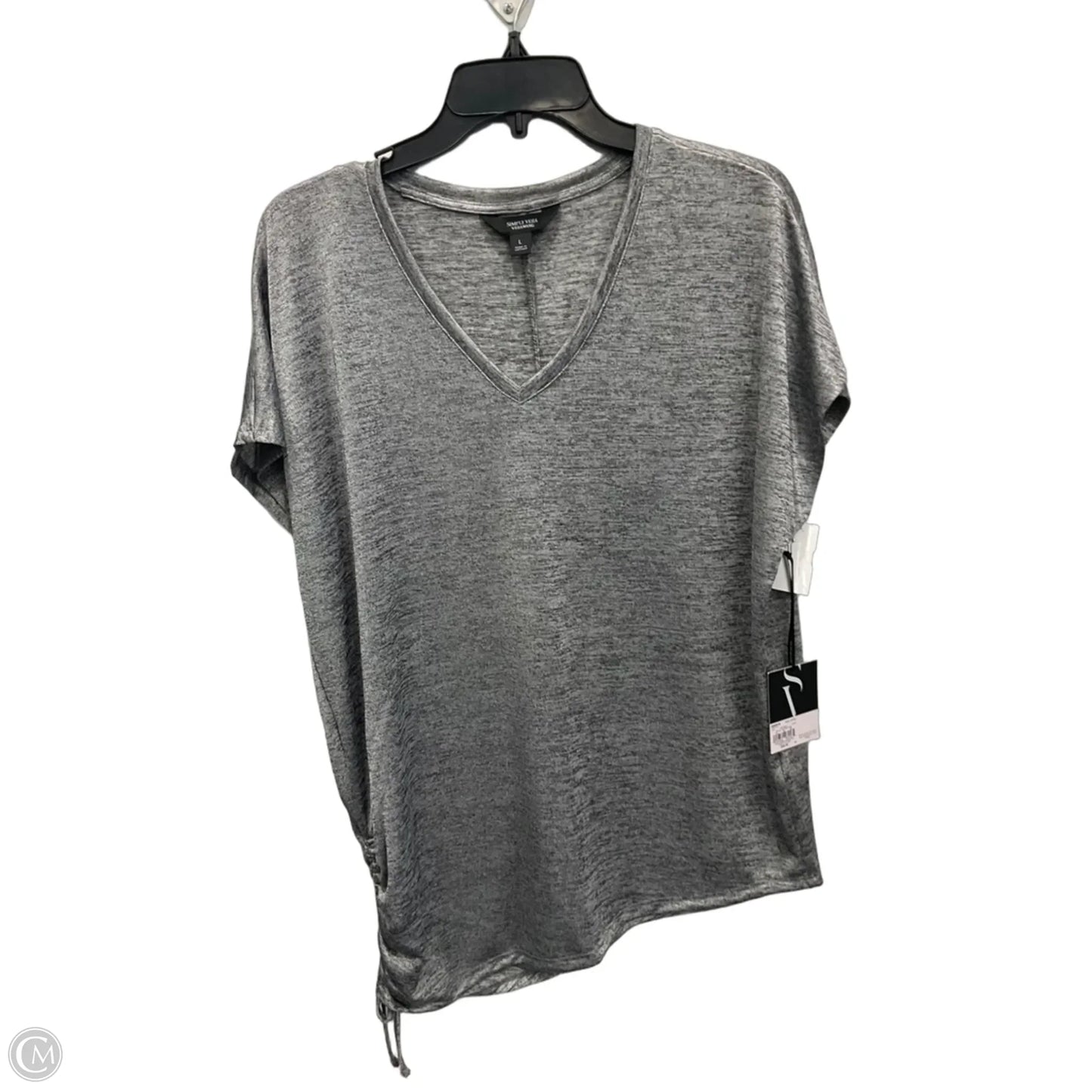 Top Short Sleeve By Simply Vera In Grey, Size: L