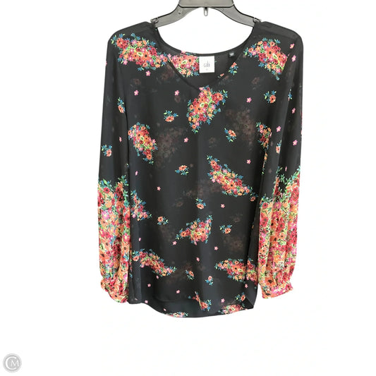Top Long Sleeve By Cabi In Floral Print, Size: M