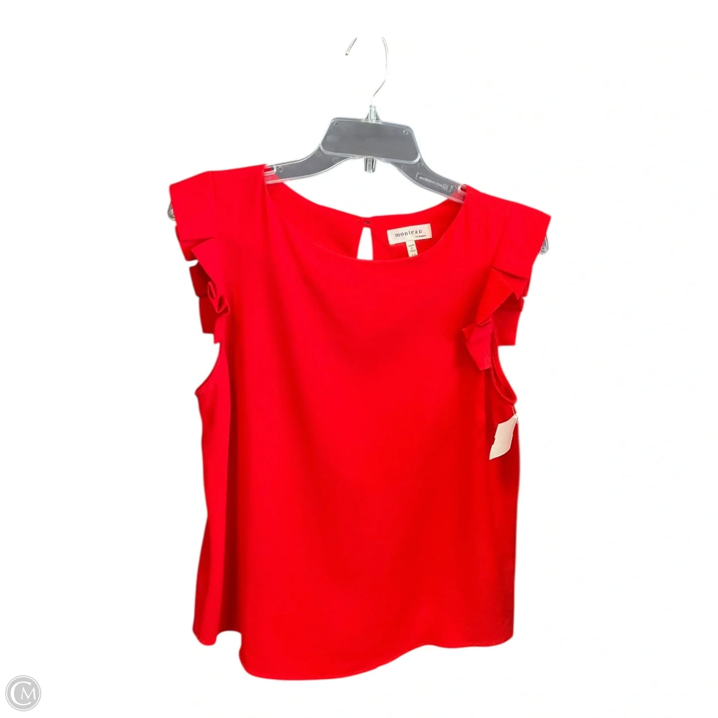 Top Sleeveless By Monteau In Red, Size: M