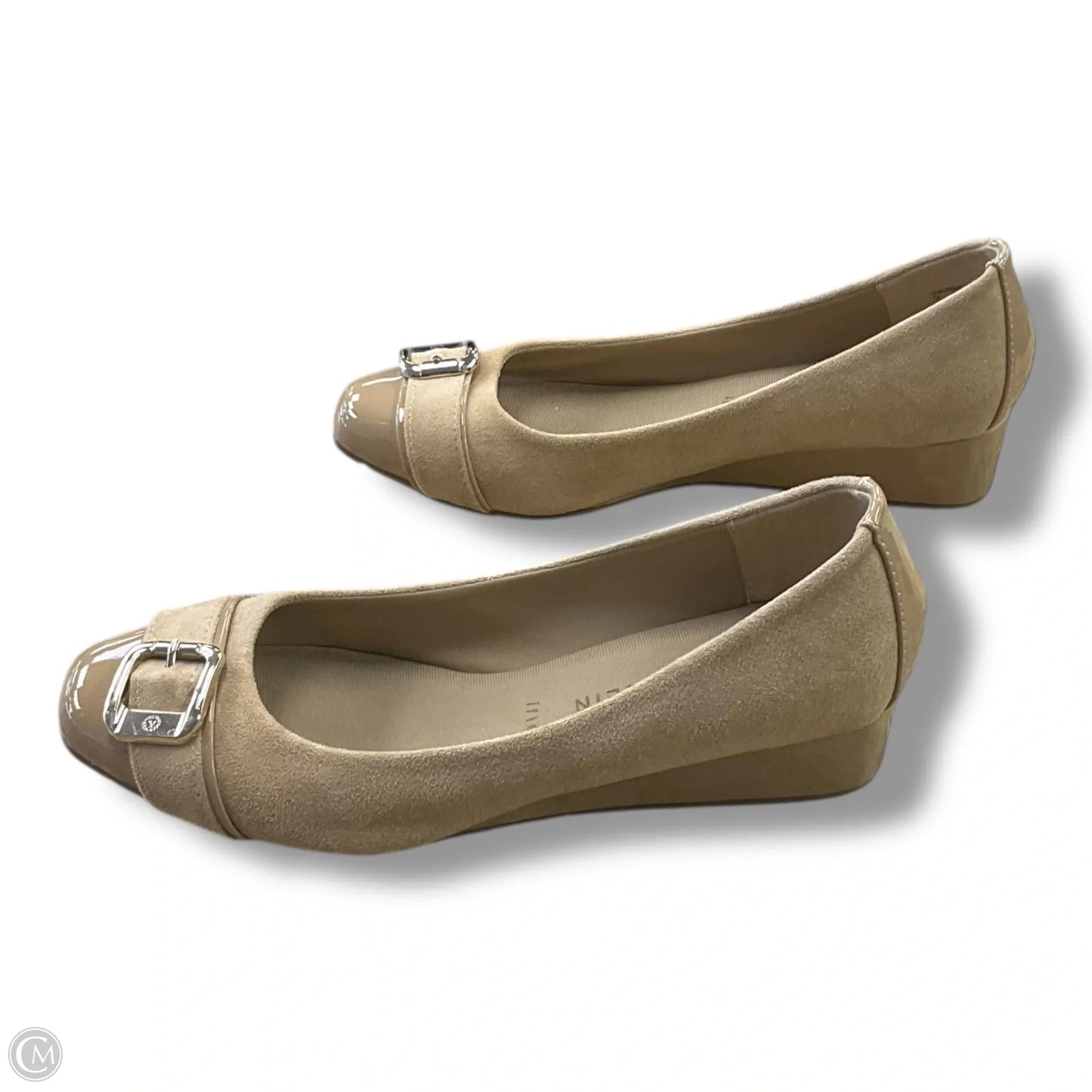 Shoes Heels Wedge By Anne Klein In Tan, Size: 7
