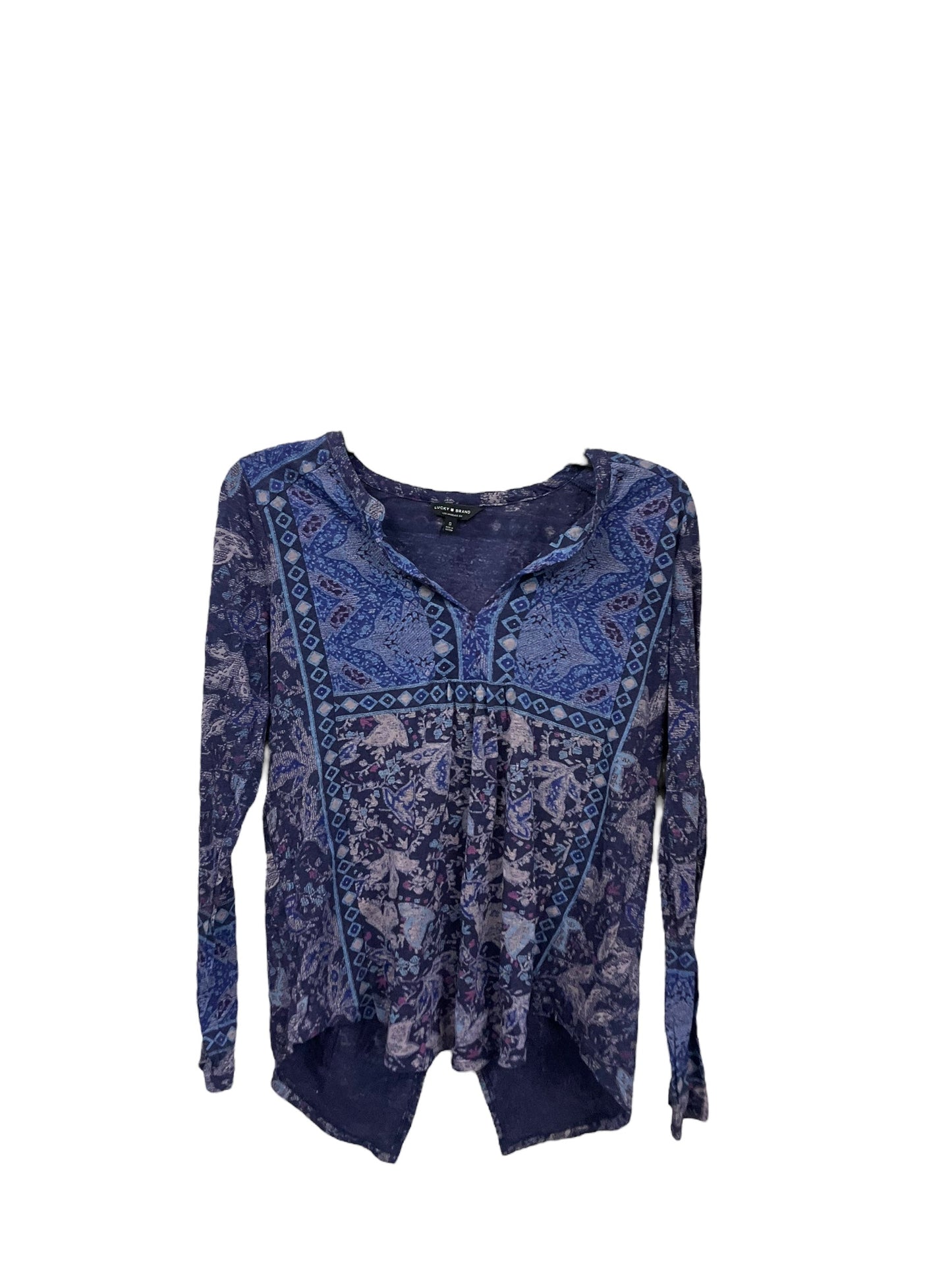 Top Long Sleeve By Lucky Brand In Blue, Size: S