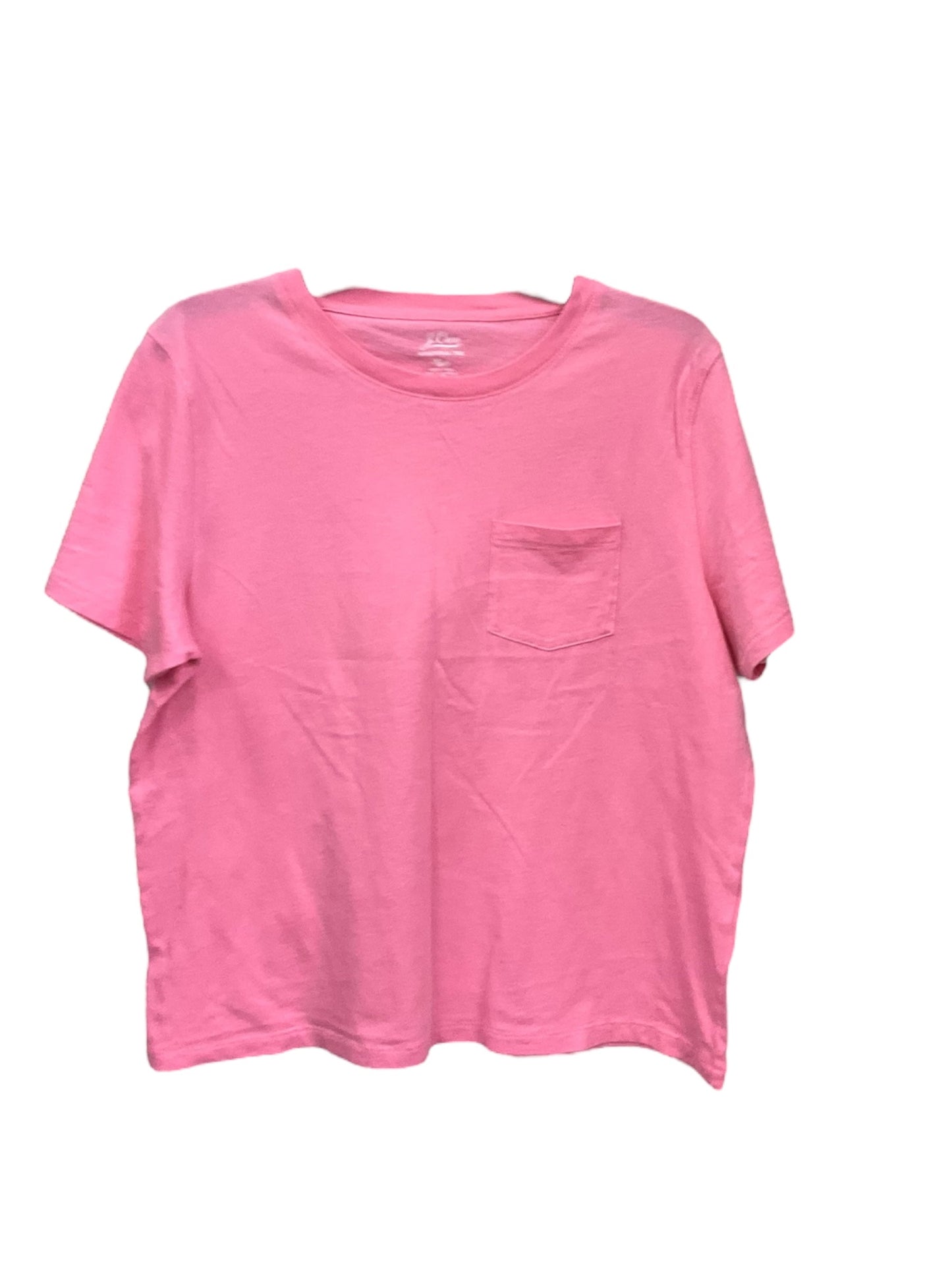 Pink Top Short Sleeve Basic J. Crew, Size L