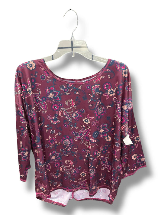 Top 3/4 Sleeve By St Johns Bay In Purple, Size: 2x