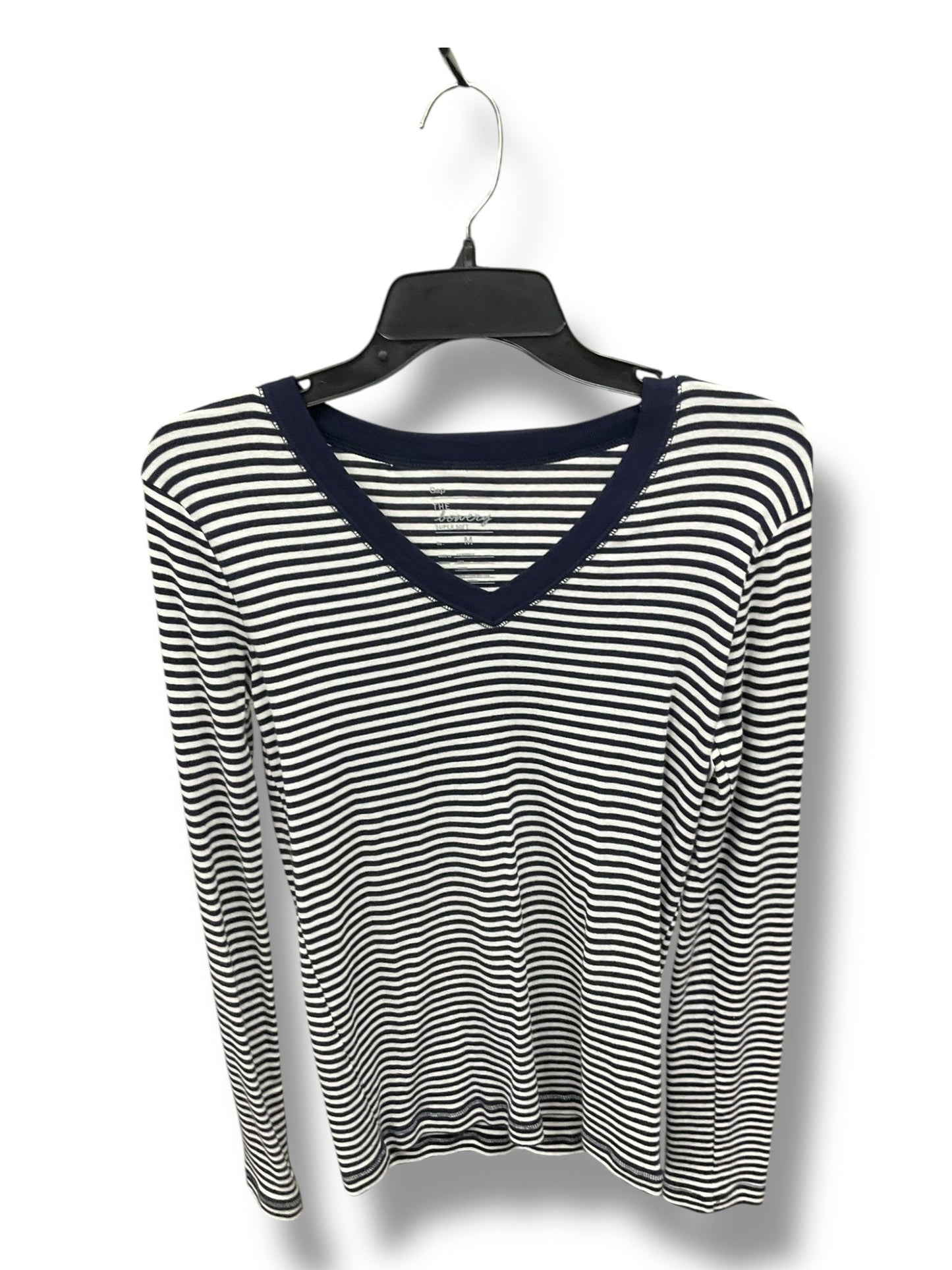 Top Long Sleeve By Gap In Striped Pattern, Size: M