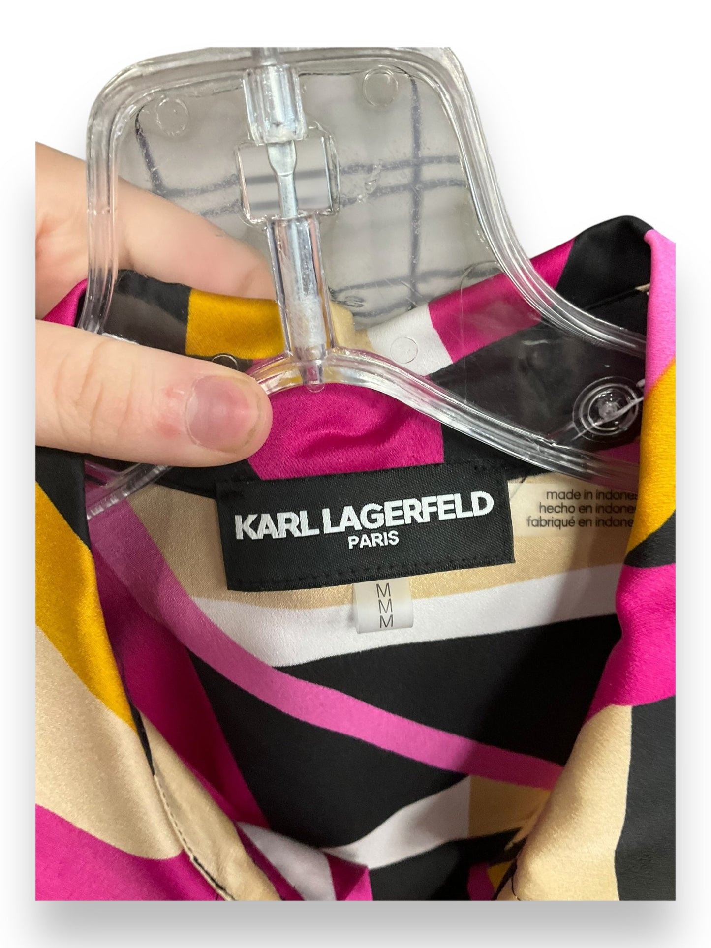 Blouse Designer By Karl Lagerfeld In Multi-colored, Size: M