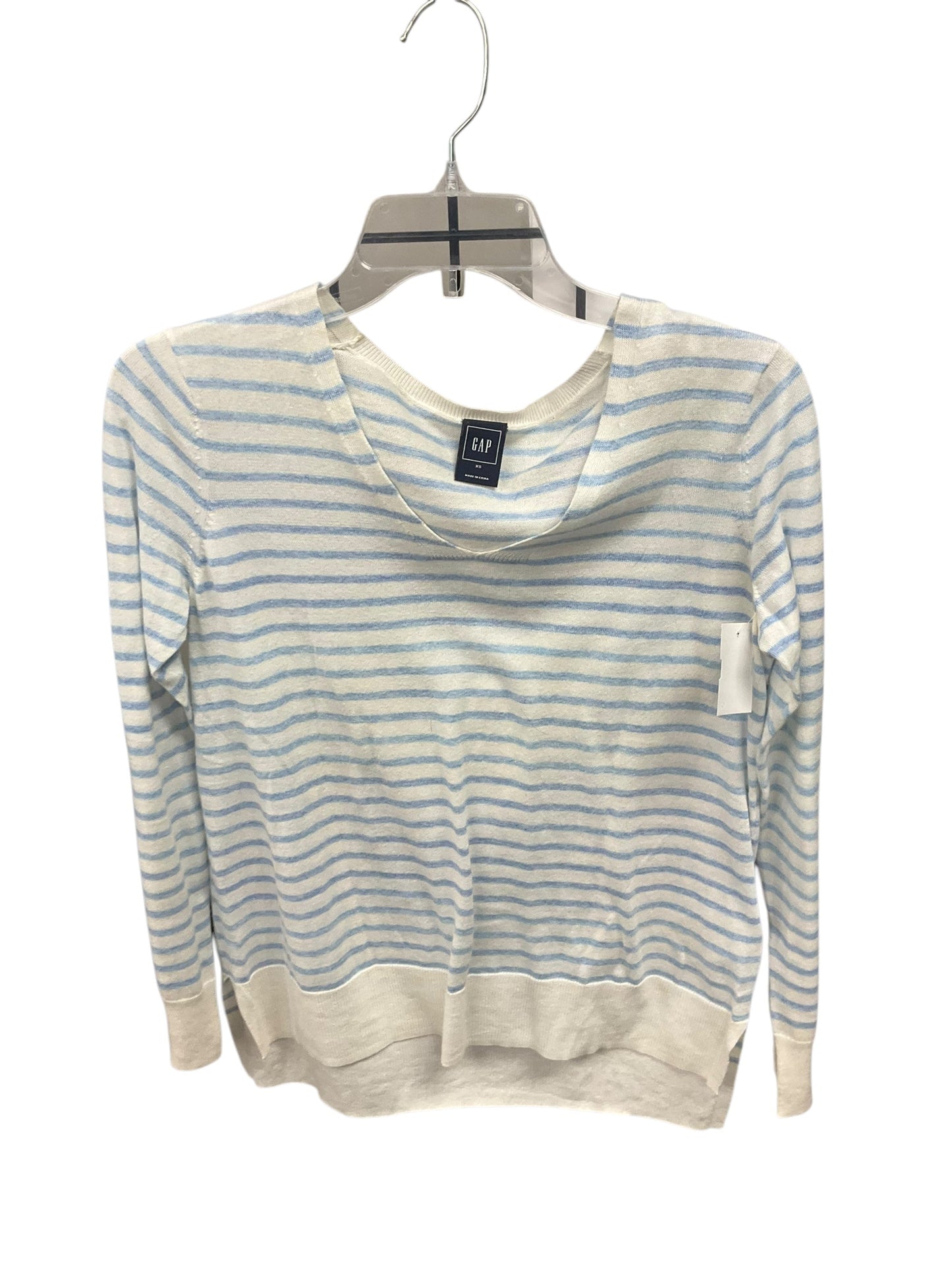Top Long Sleeve By Gap In Blue & White, Size: Xs