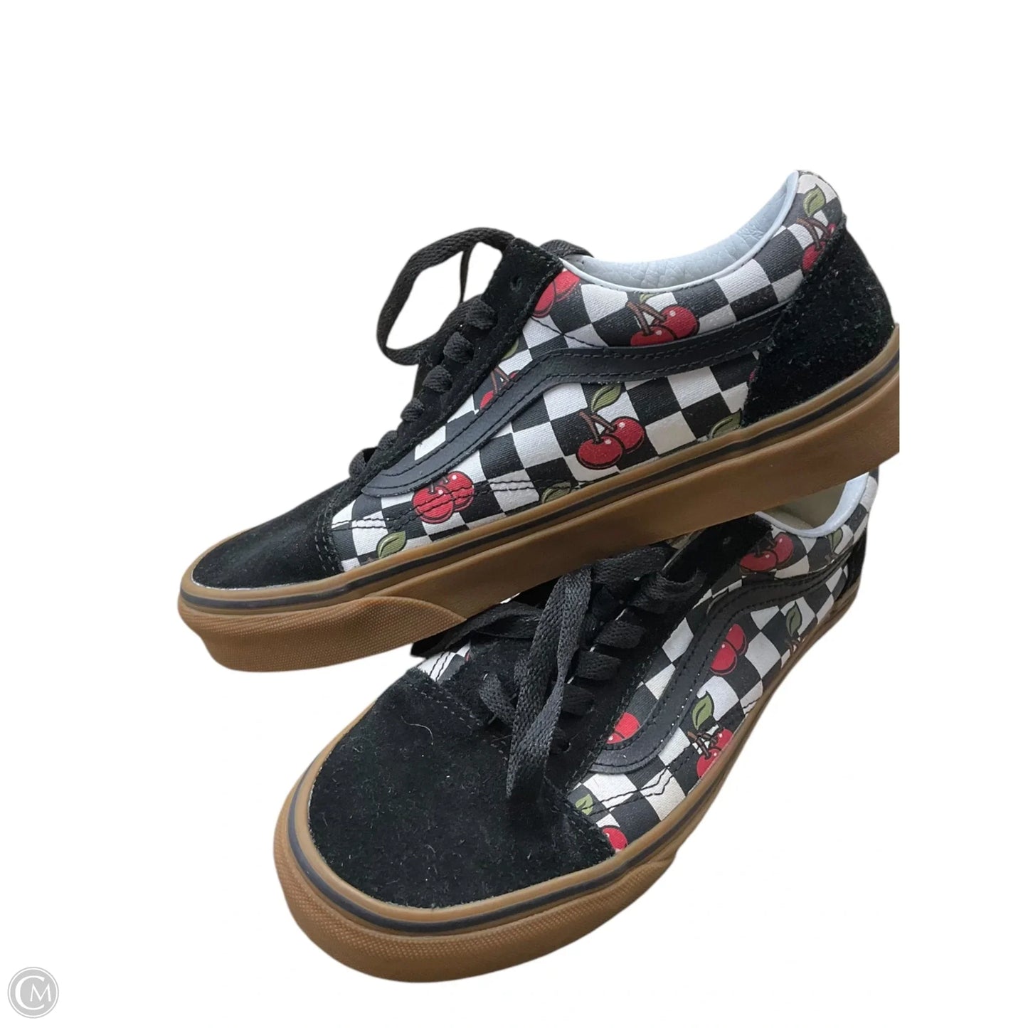 Shoes Sneakers By Vans In Black & Red, Size: 5.5