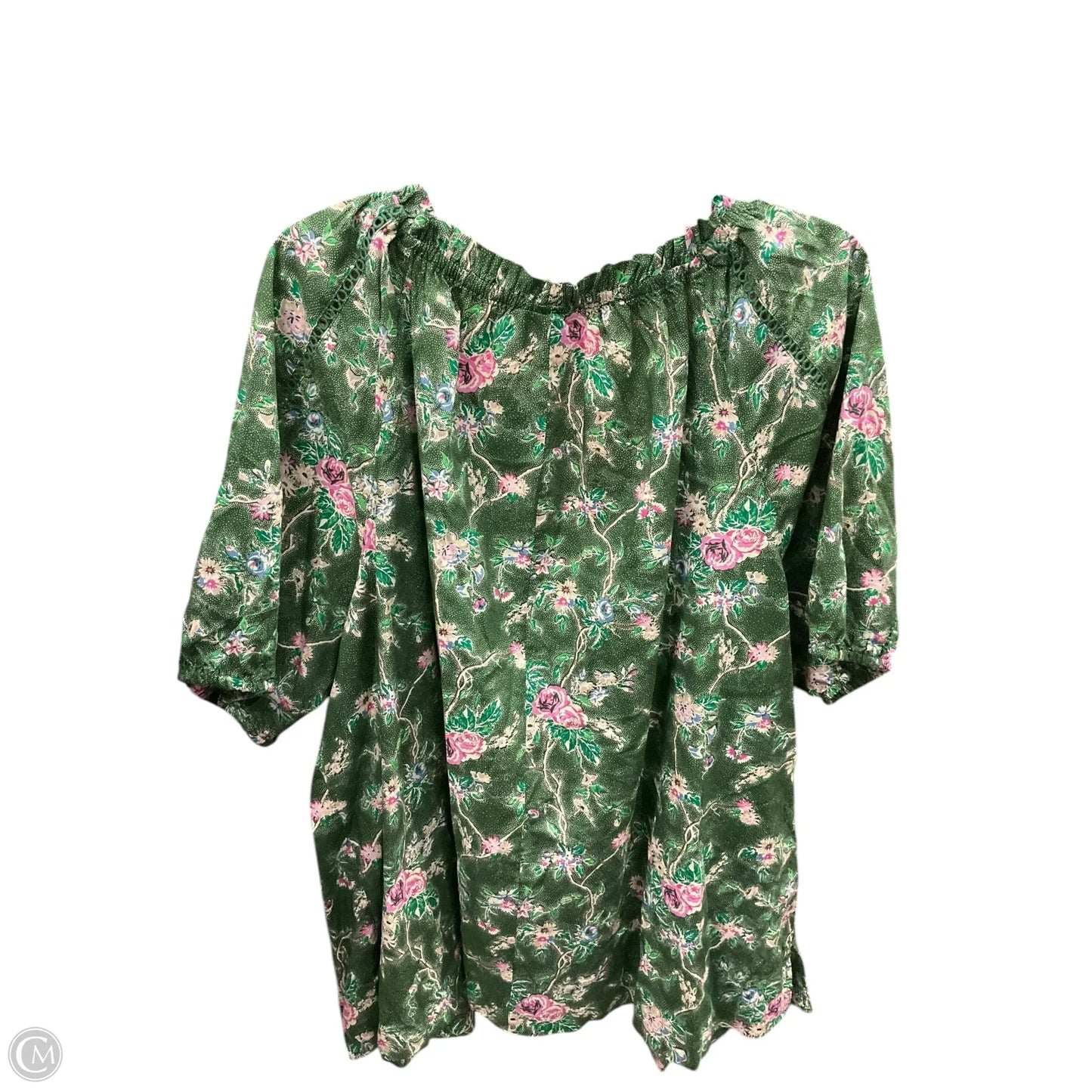 Blouse Short Sleeve By Lane Bryant In Green, Size: 3x